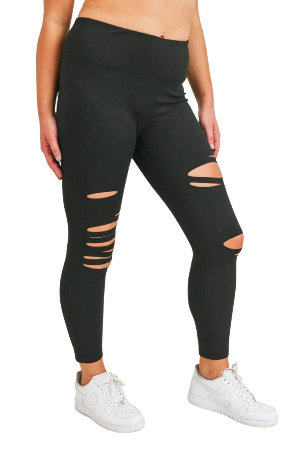 Mono B Shredded Legging  APH6216 Plus