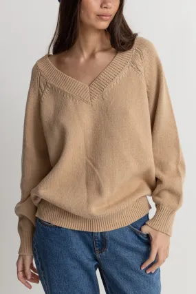 Moonstone Oversized V Neck Latte