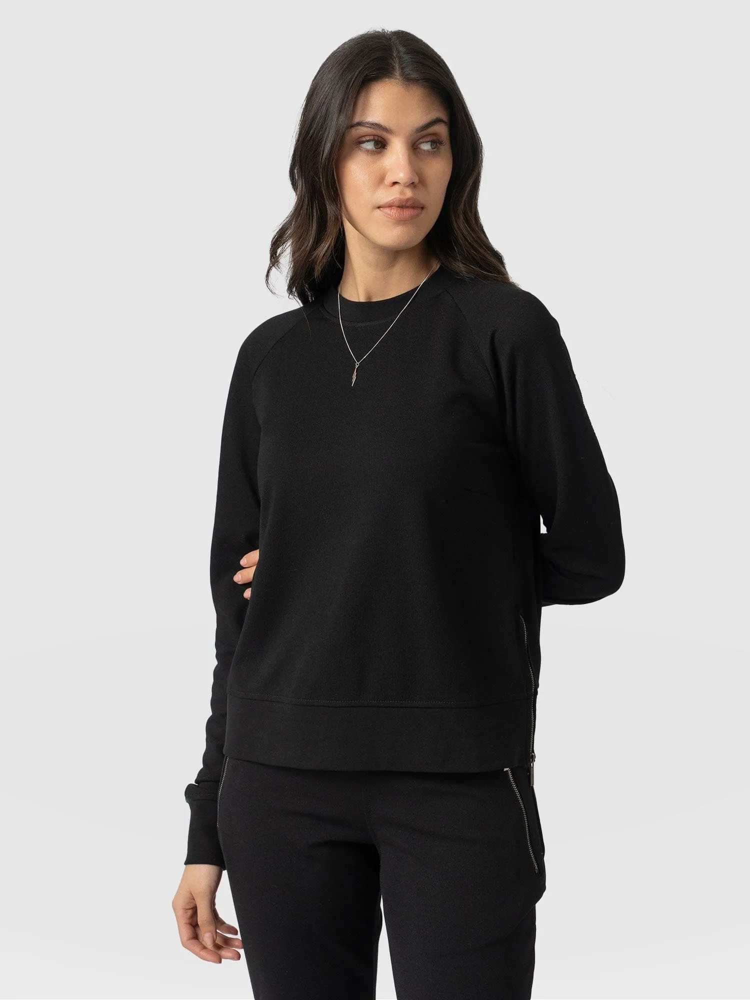 Morgan Zip Sweater - Black