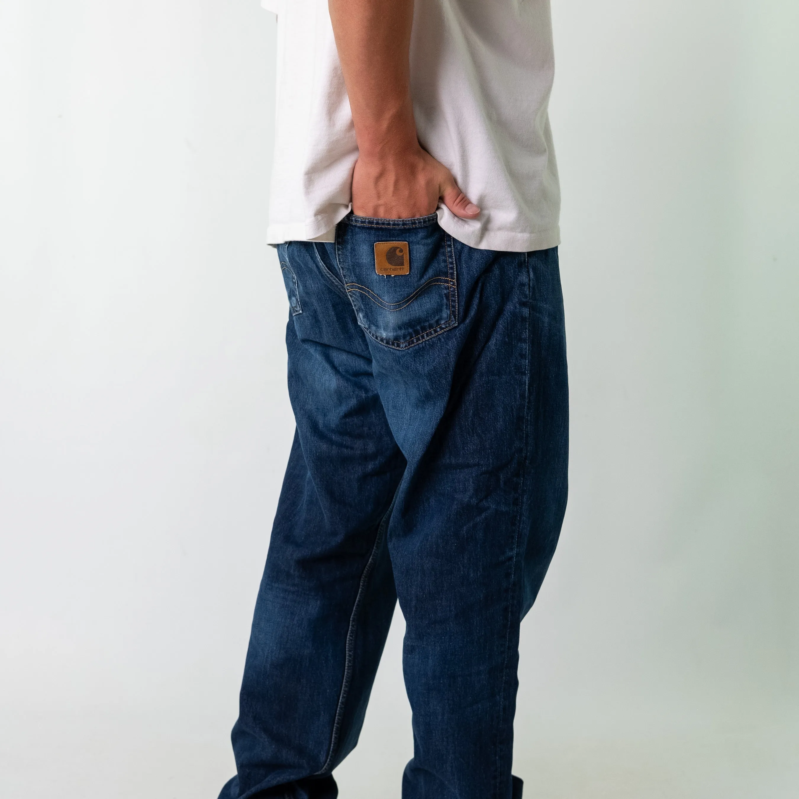 Navy Blue y2ks Carhartt Denim Jeans Baggy Pants (40x34)