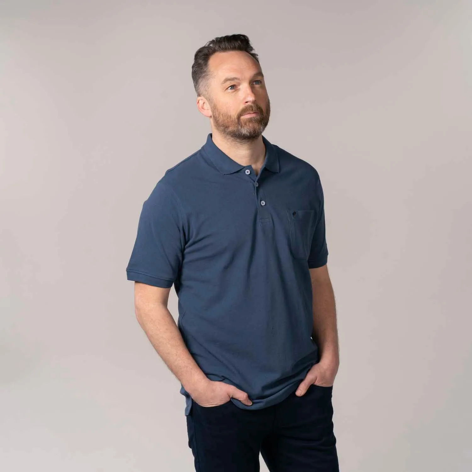 Niels Short-sleeve Polo - Dark Denim