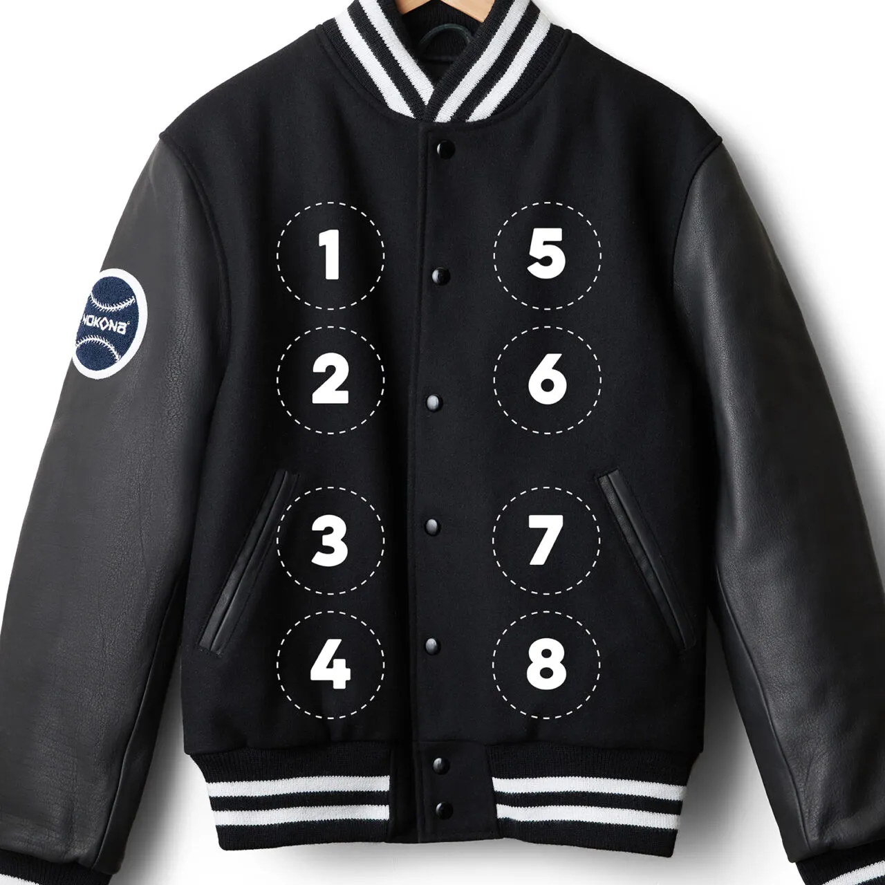 Nokona Varsity Jacket in Black – Personalize Your Patches - Nokona Ballgloves