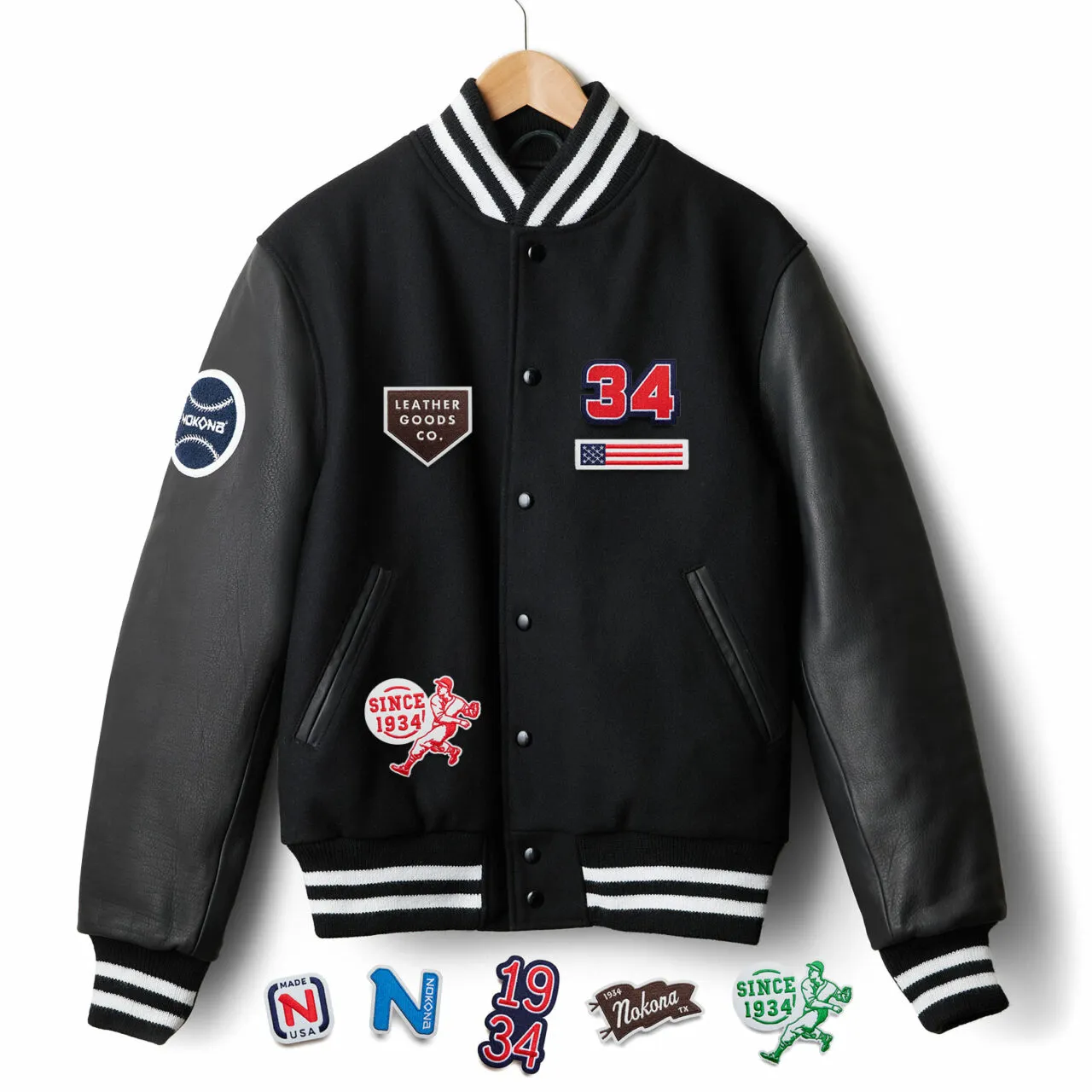 Nokona Varsity Jacket in Black – Personalize Your Patches - Nokona Ballgloves