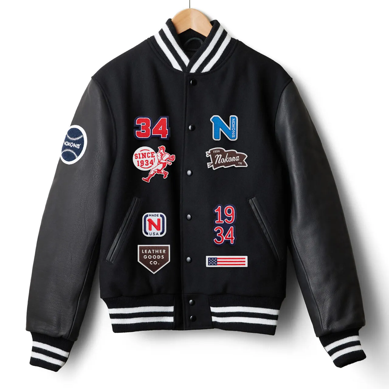 Nokona Varsity Jacket in Black – Personalize Your Patches - Nokona Ballgloves