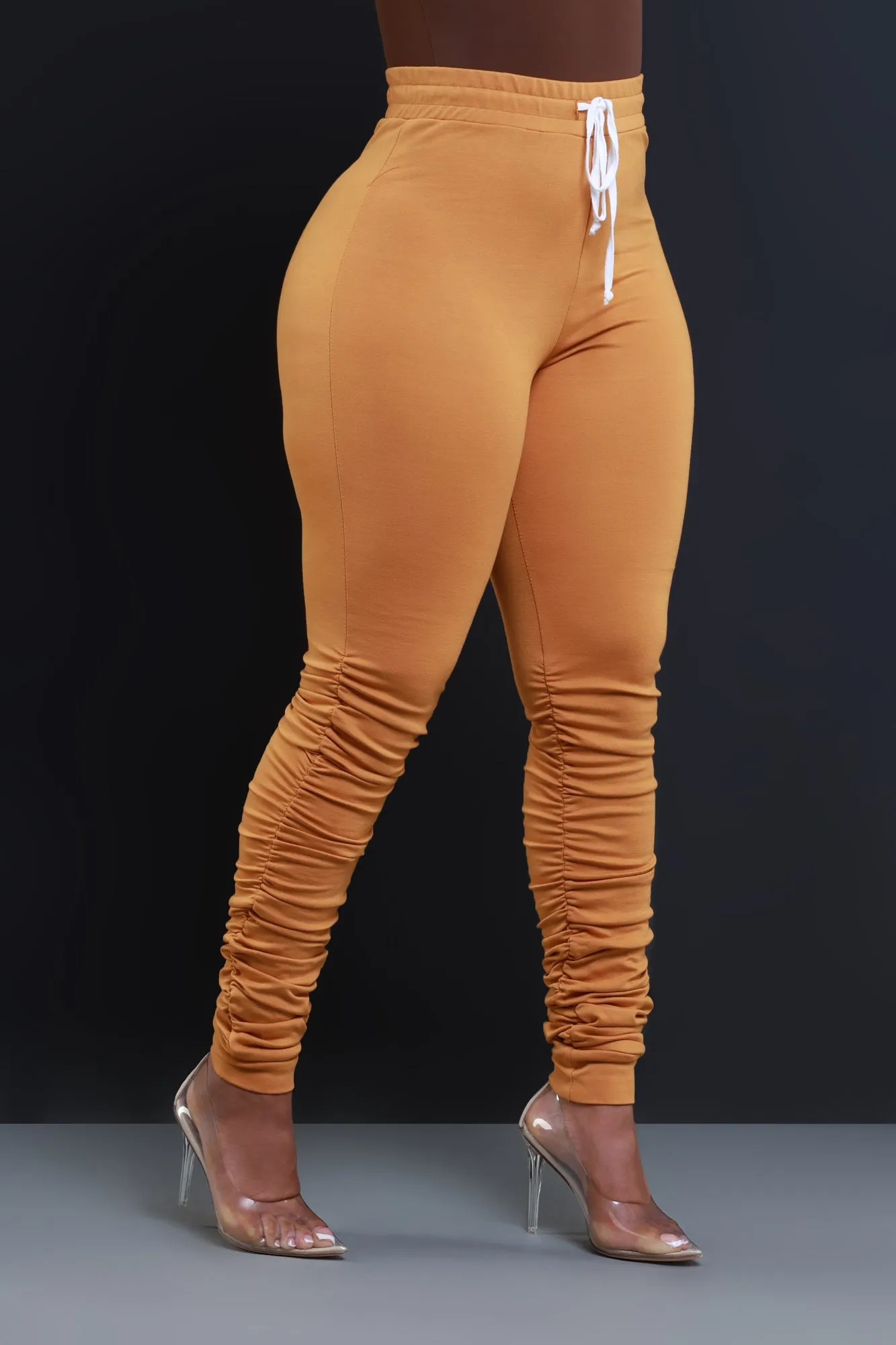 Now Or Never Ruched Leggings - Mustard