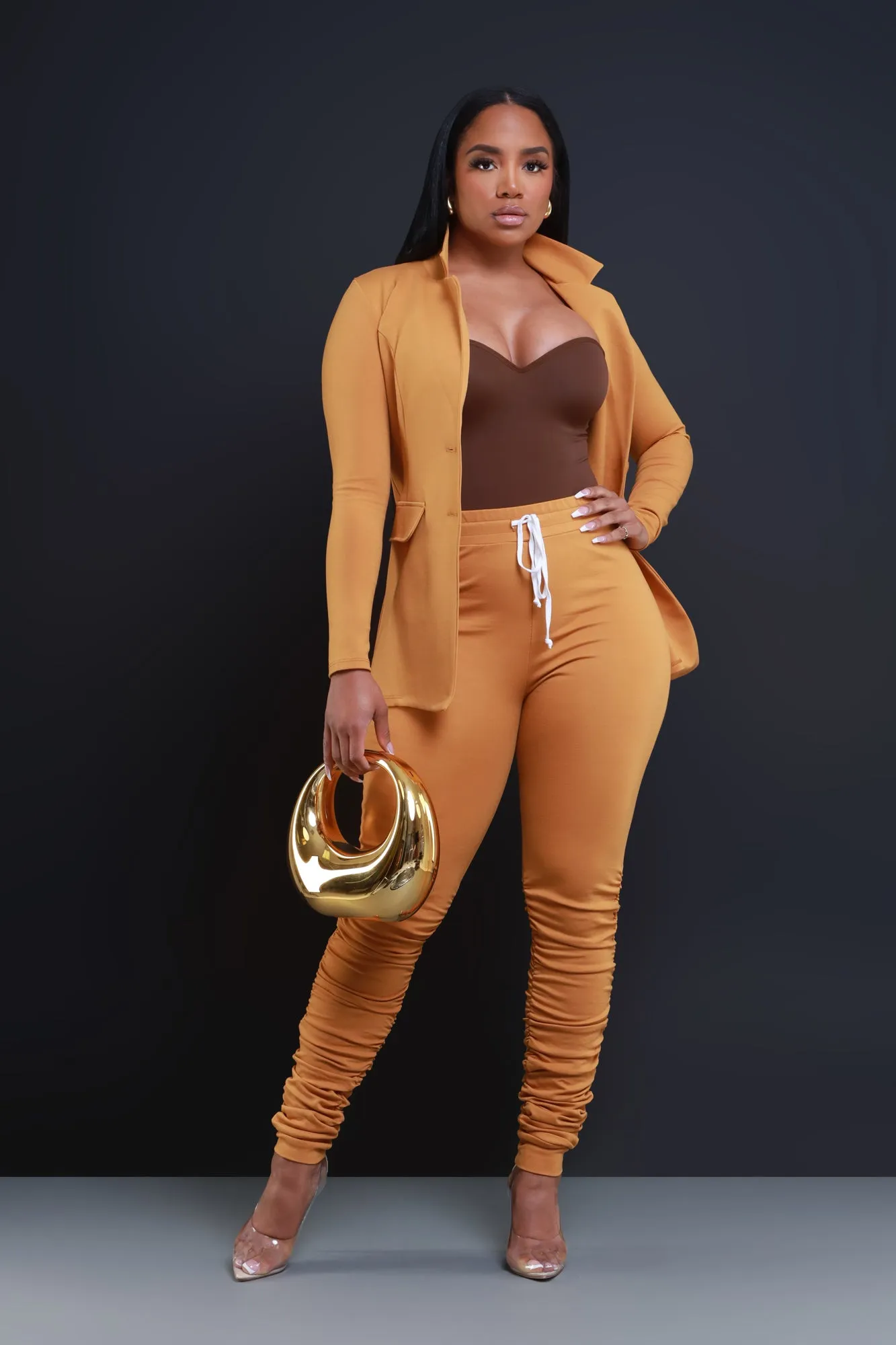 Now Or Never Ruched Leggings - Mustard