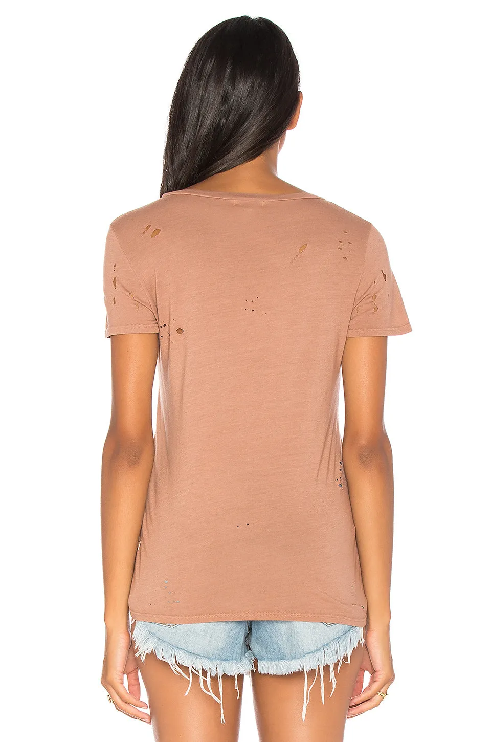 NYTT Distressed Tee Shirt Light Coco