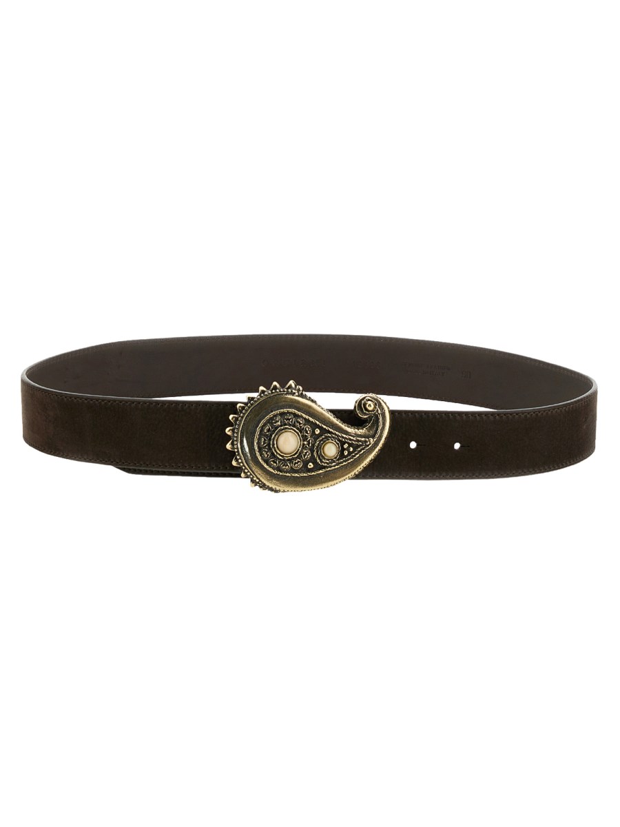 ORCIANI    NUBUCK CABOCHON BUCKLE NABUCCO BELT