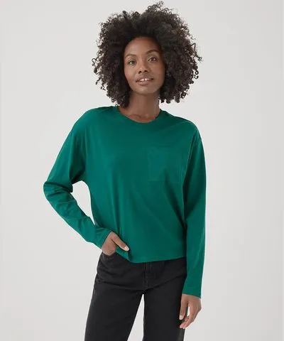 Pact Apparel Pact Organic Women Softspun Long Sleeve Pocket Tee