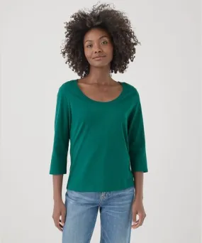 Pact Apparel Pact Organic Women Softspun Scoop Neck Three-Quarter Sleeve Tee