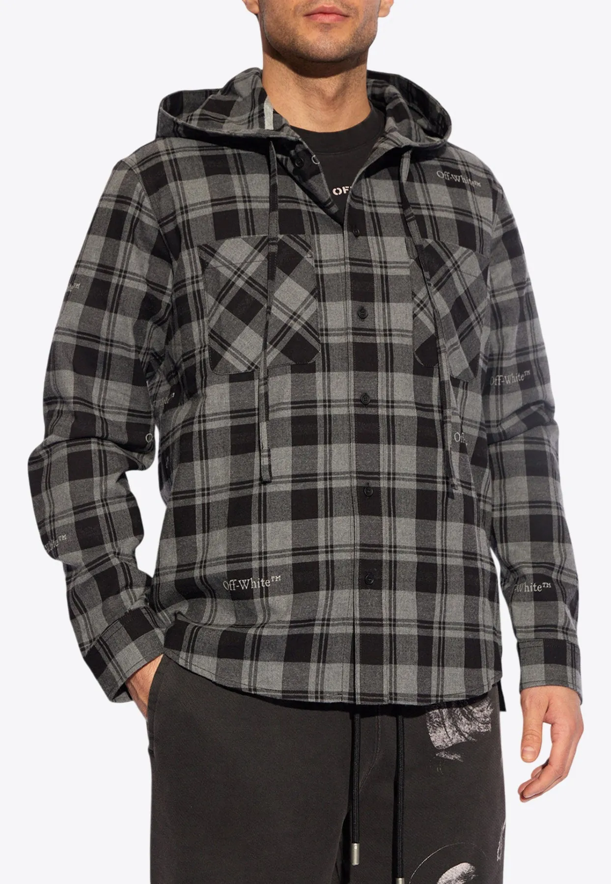 Plaid Check Overshirt with Hood