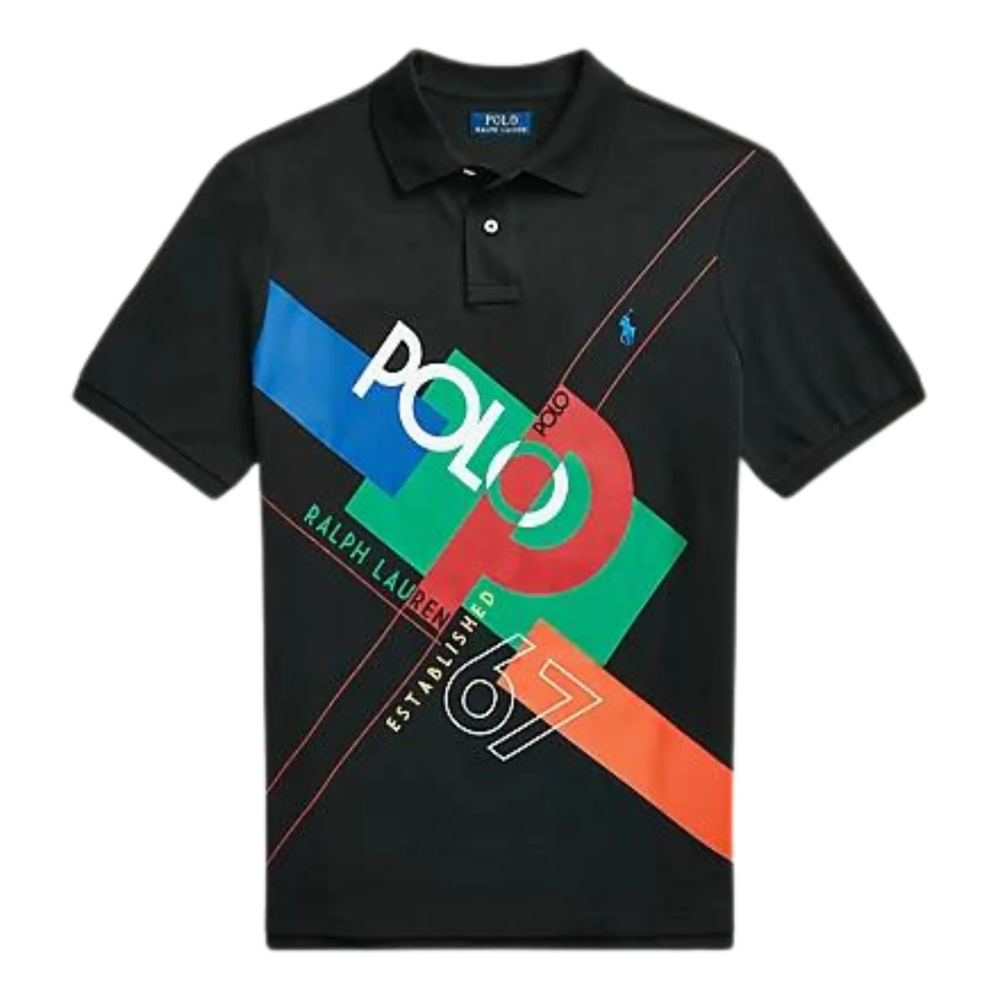 Polo Ralph Lauren Classic Fit Logo Mesh Polo Shirt (Black)