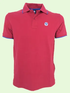 POLO ROSSA CON DETTAGLI BLU 100% COTONE