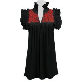 PRE-ORDER: Texas Tech/Georgia Black + Red Hummingbird Dress (early August ship date)