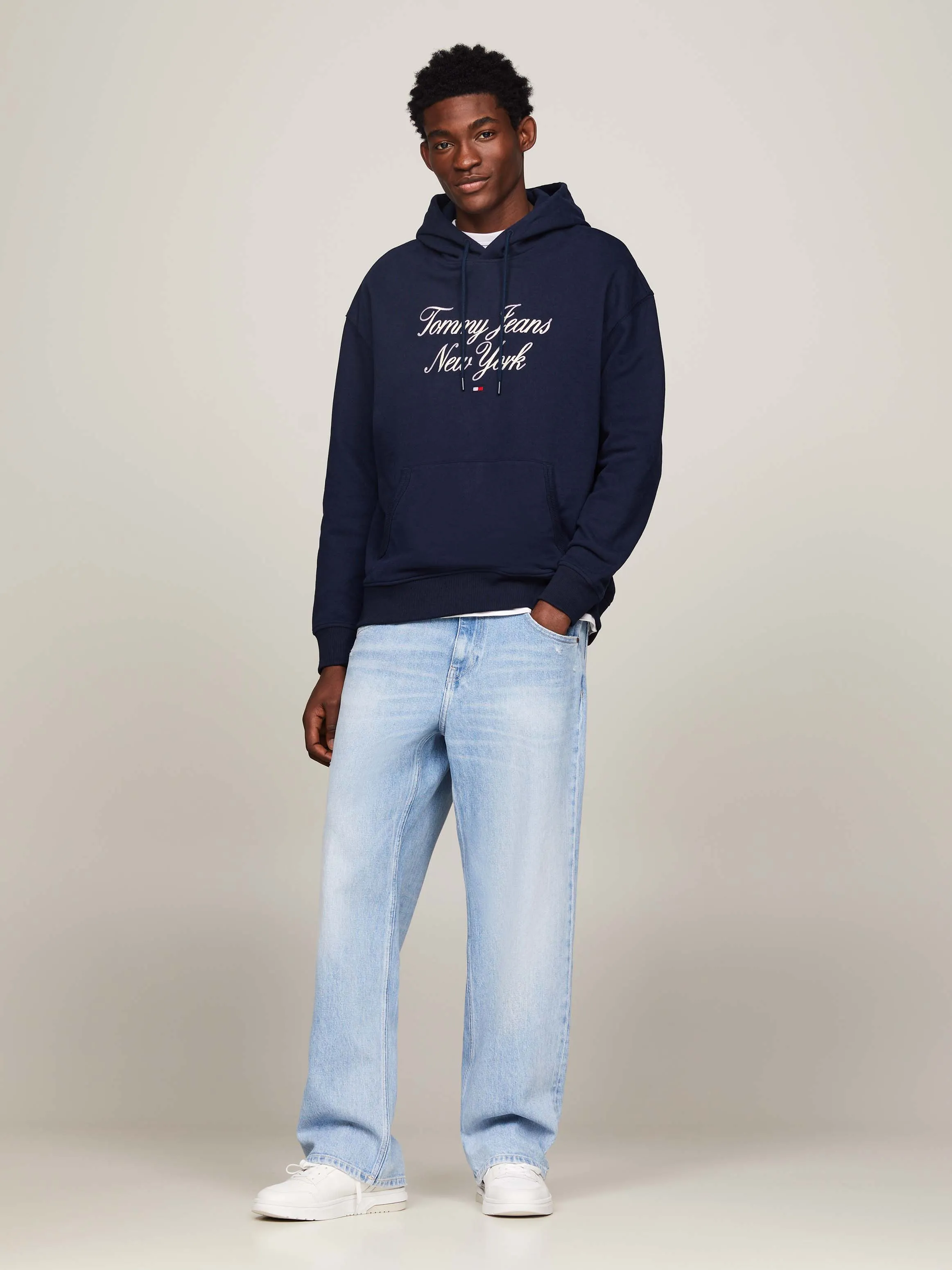 Prep Script Logo Embroidery Relaxed Hoodie | Sweatshirts & Hoodies | Tommy Jeans