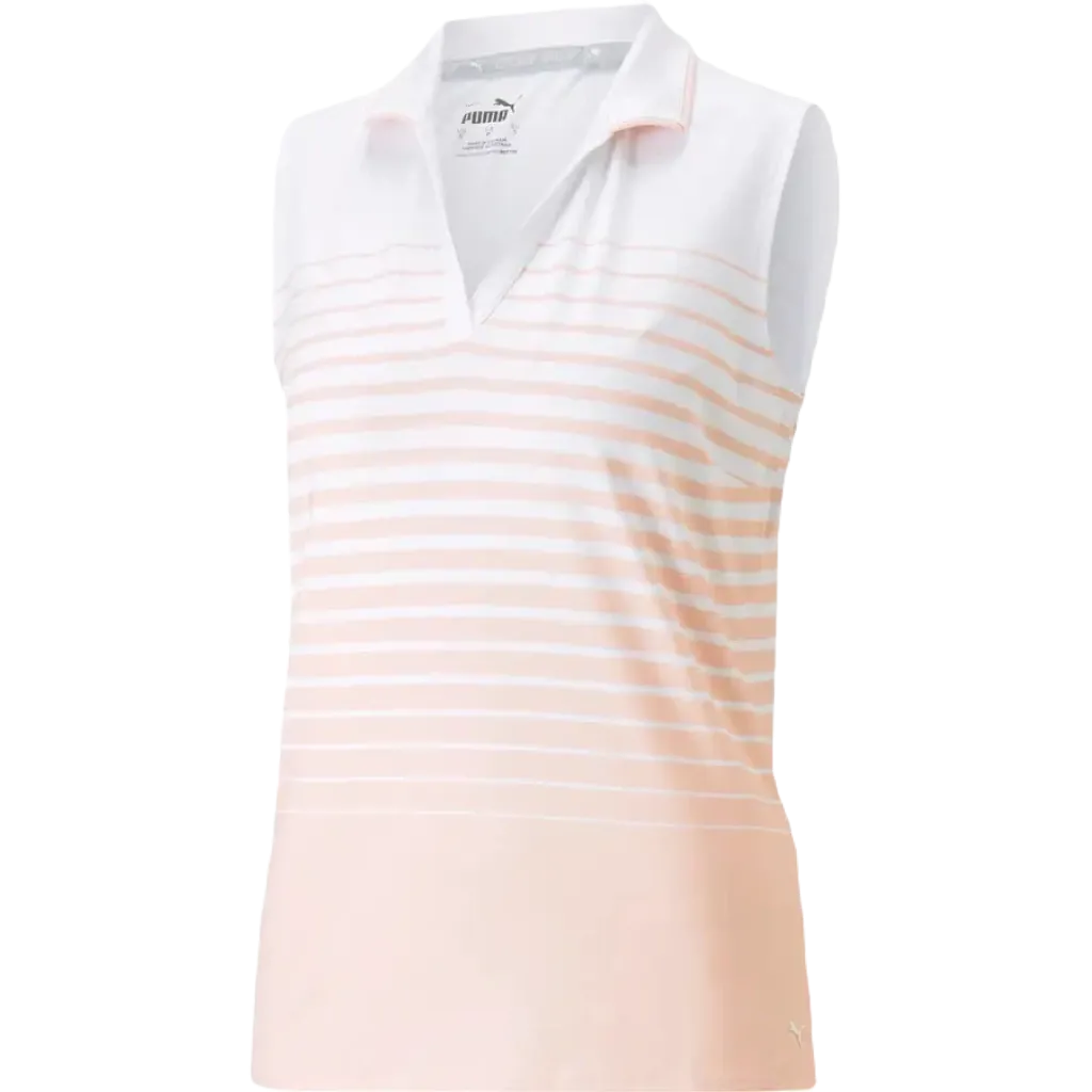 Puma Ladies MATTR Sleeveless Stripe Golf Polo