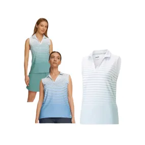 Puma Ladies MATTR Sleeveless Stripe Golf Polo