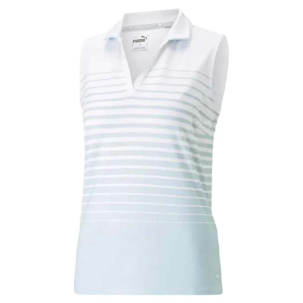 Puma Ladies MATTR Sleeveless Stripe Golf Polo