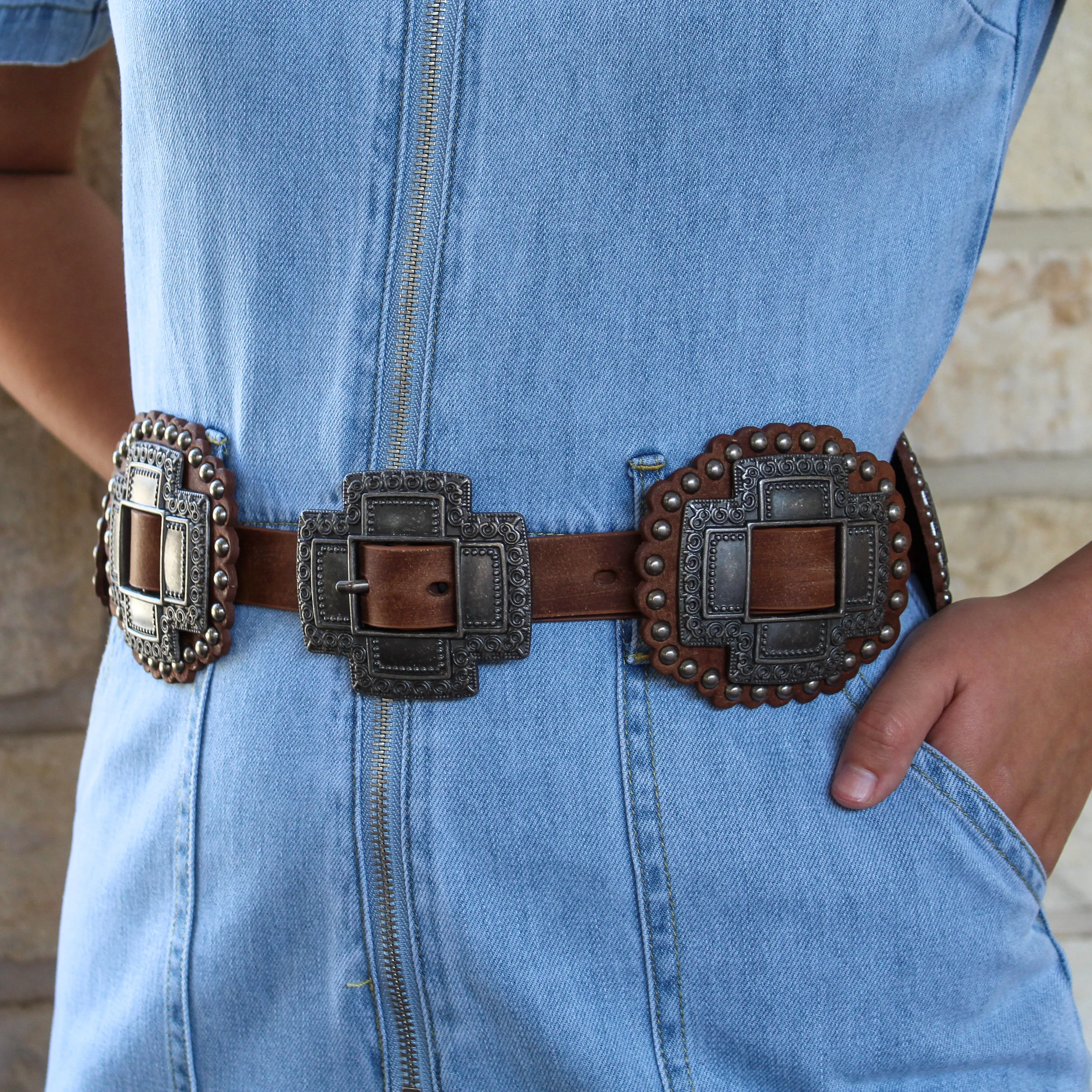 Roper Cross Concho Belt