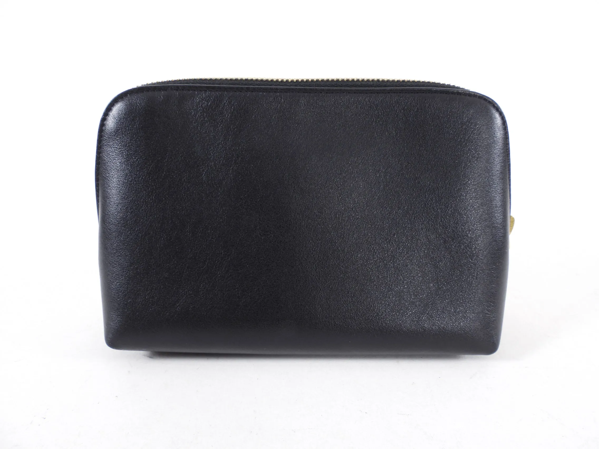 Saint Laurent Small Black Leather Cosmetic Accessory Pouch Bag