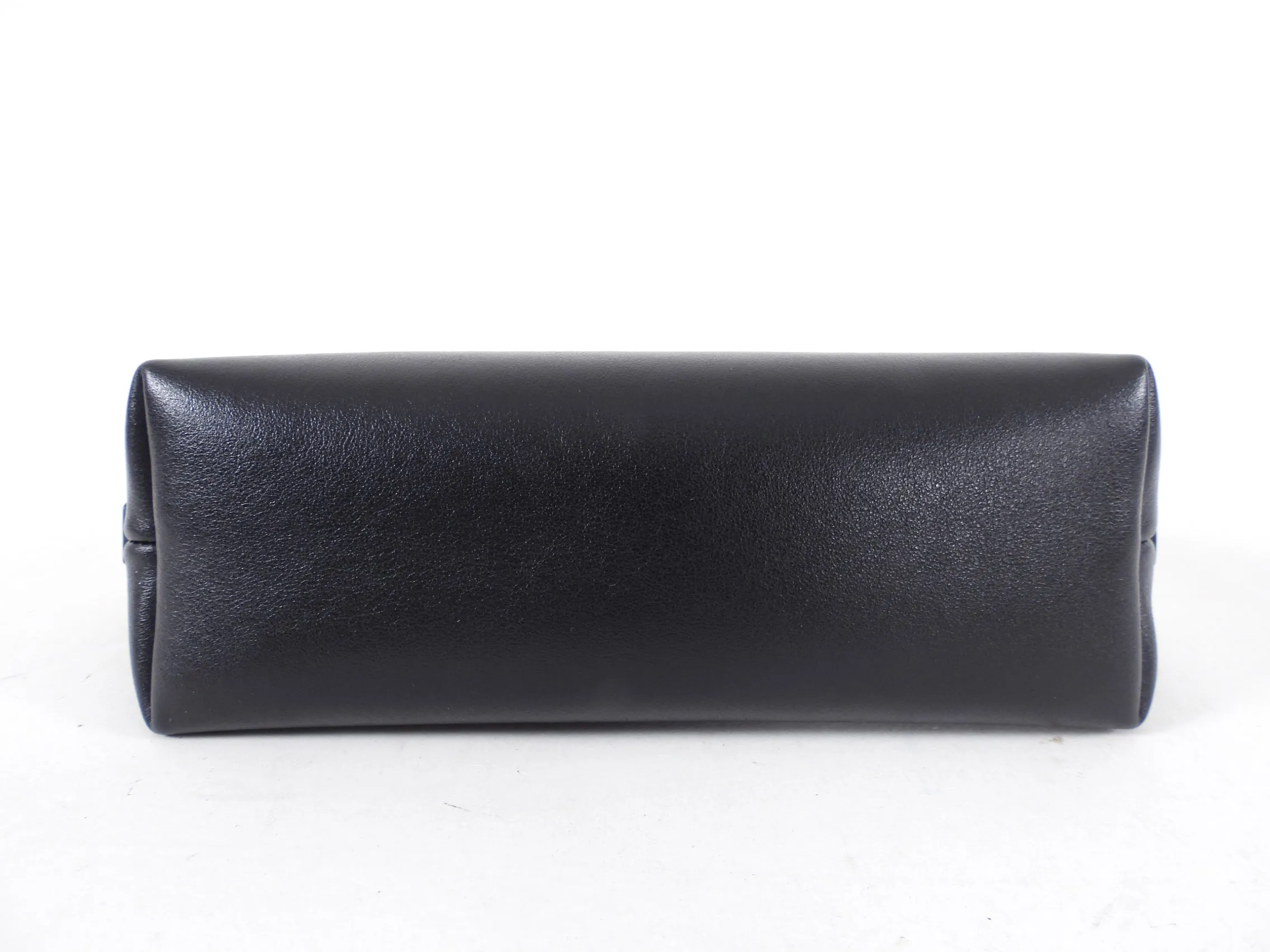 Saint Laurent Small Black Leather Cosmetic Accessory Pouch Bag