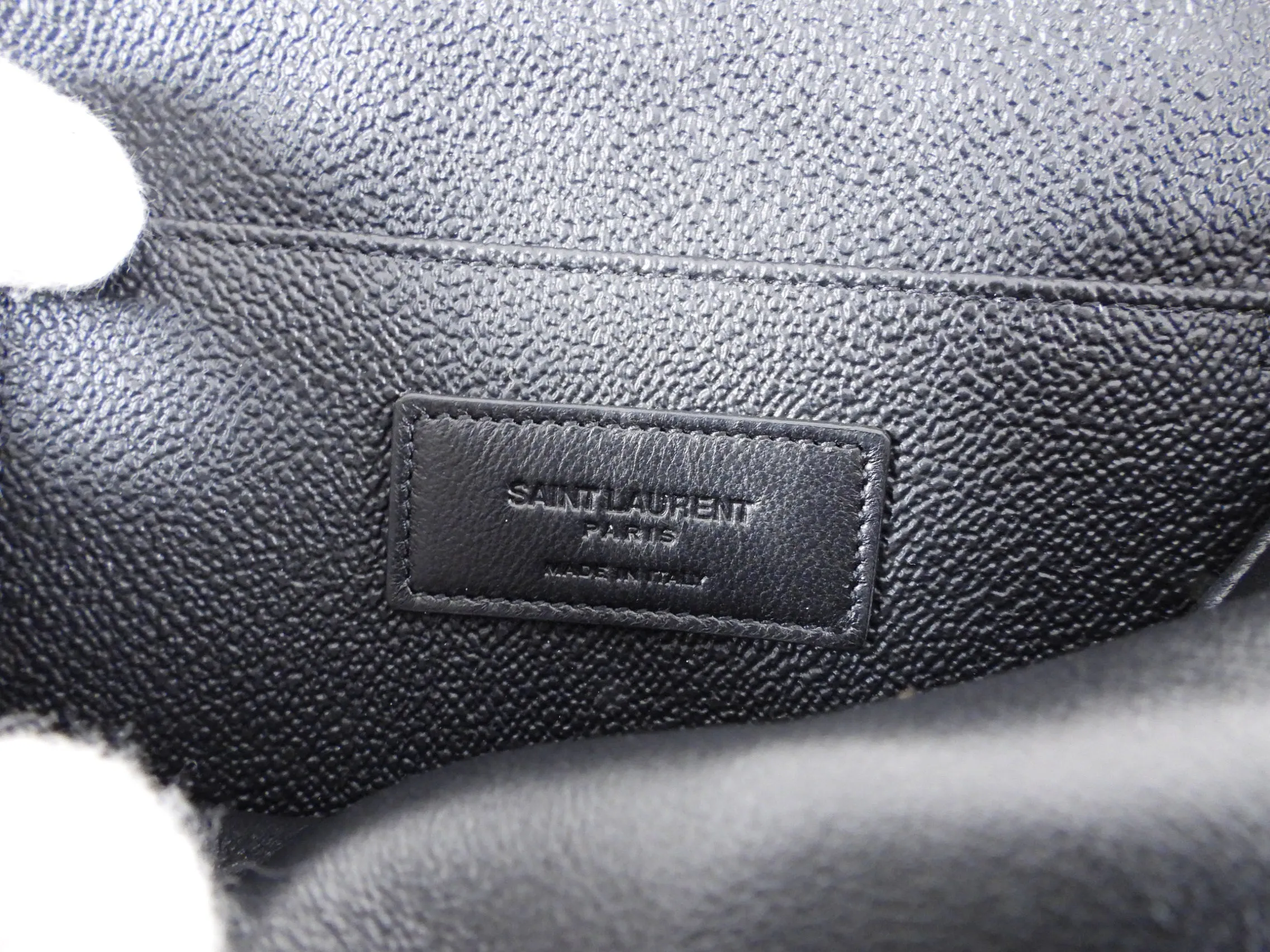 Saint Laurent Small Black Leather Cosmetic Accessory Pouch Bag