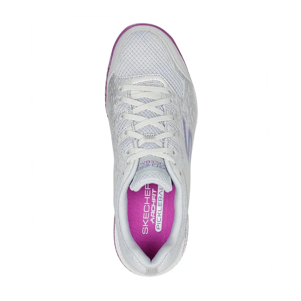 SKECHERS Women's Viper Court Pickleball Tennis Shoe (Gray/Purple)