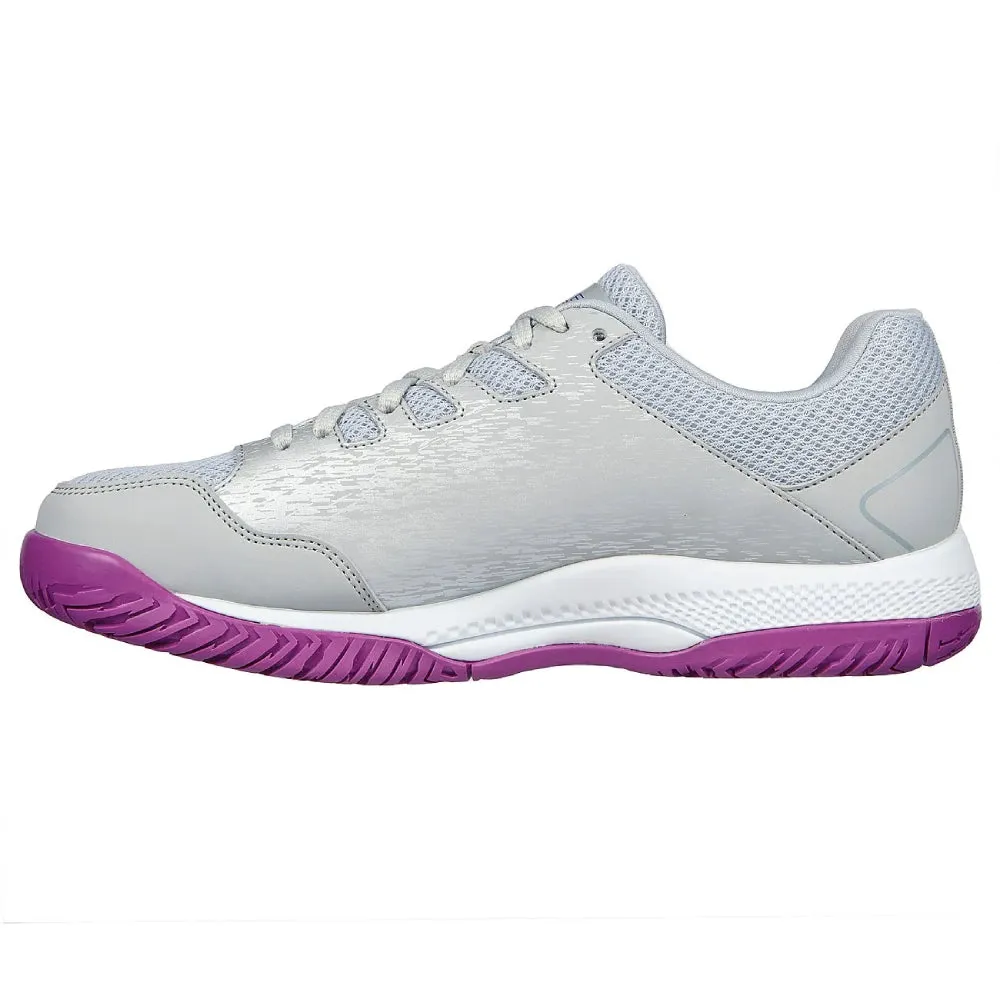 SKECHERS Women's Viper Court Pickleball Tennis Shoe (Gray/Purple)