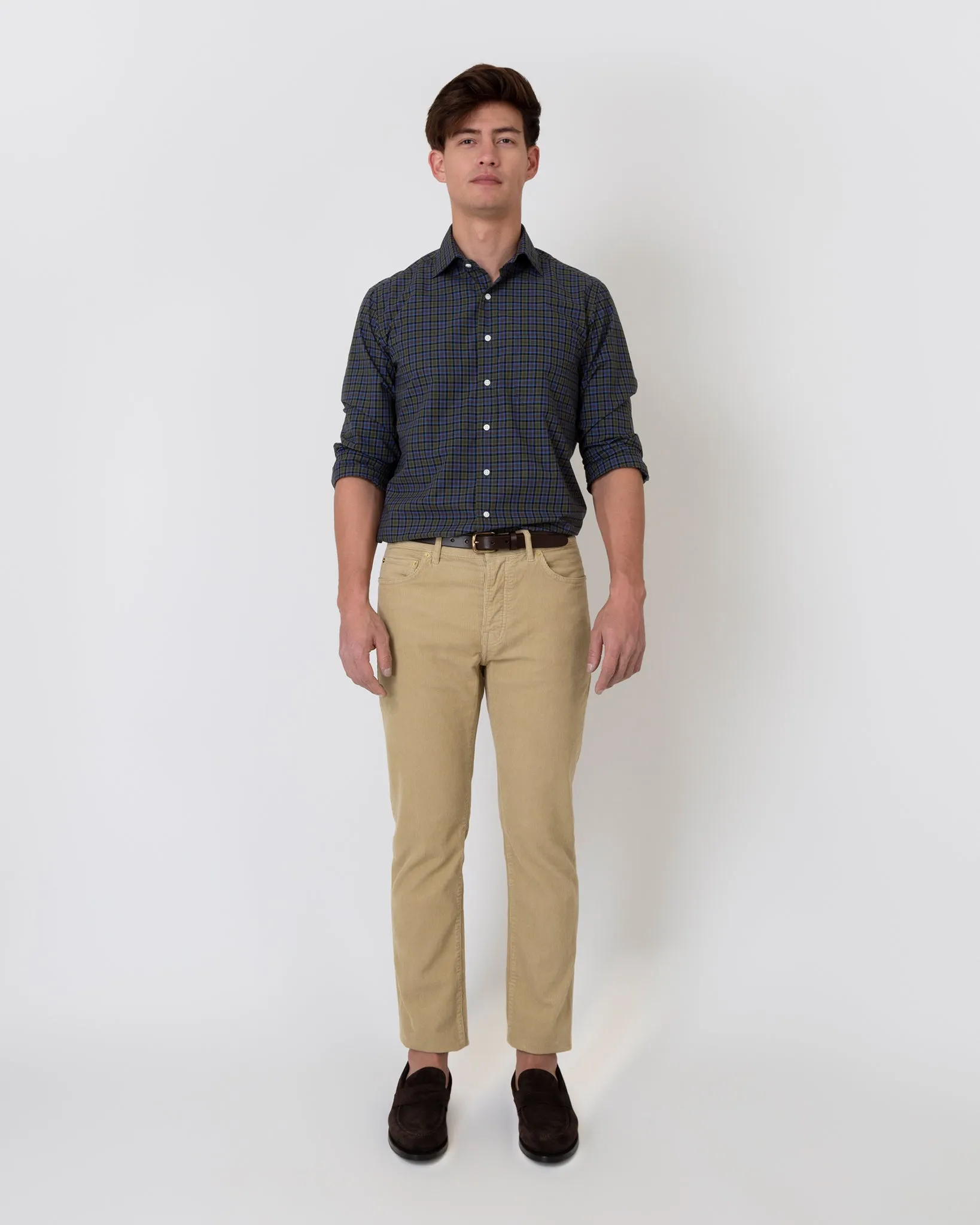 Slim Straight 5-Pocket Pant in Khaki Corduroy