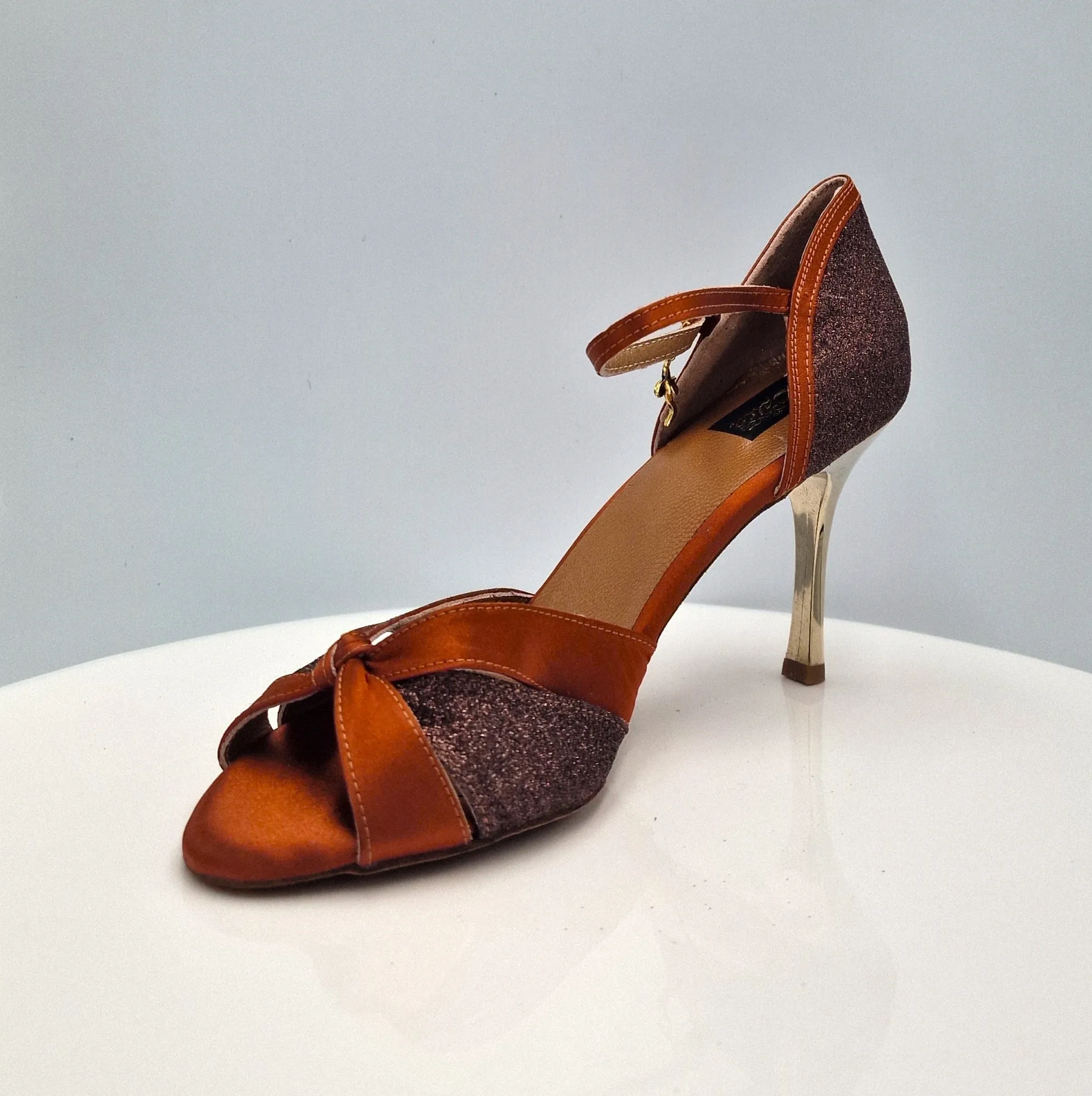 Spica Brown Glitter Skin Heel 7cm