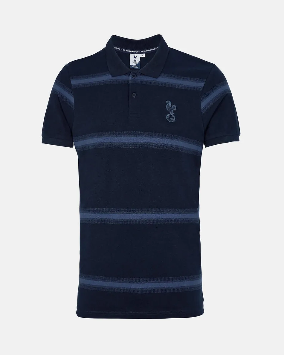 Spurs Mens Blue Stitch Stripe Detail Polo