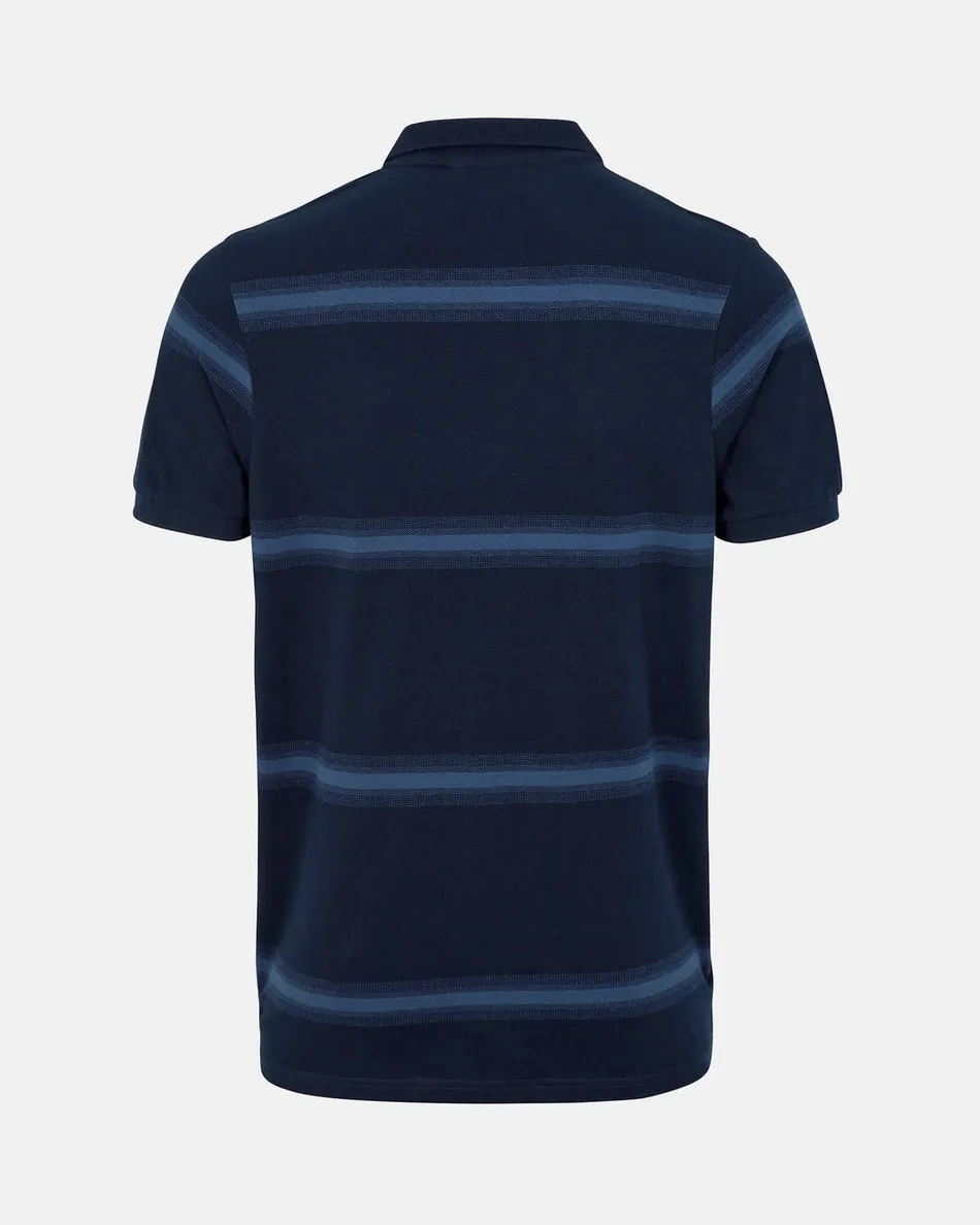 Spurs Mens Blue Stitch Stripe Detail Polo