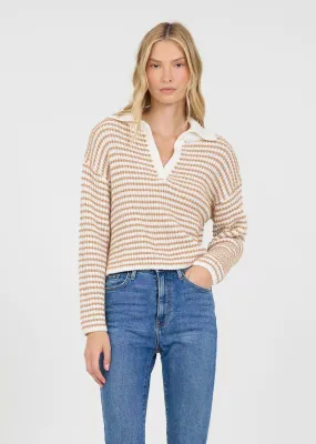 Stitches + Stripes Westport Polo Sweater in Chalk Combo