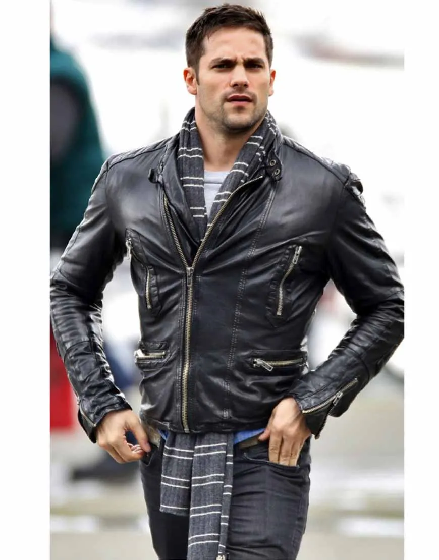 Street Style Biker Brant Daugherty Leather Jacket - UJackets