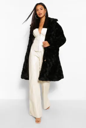 Textured Faux Fur Coat