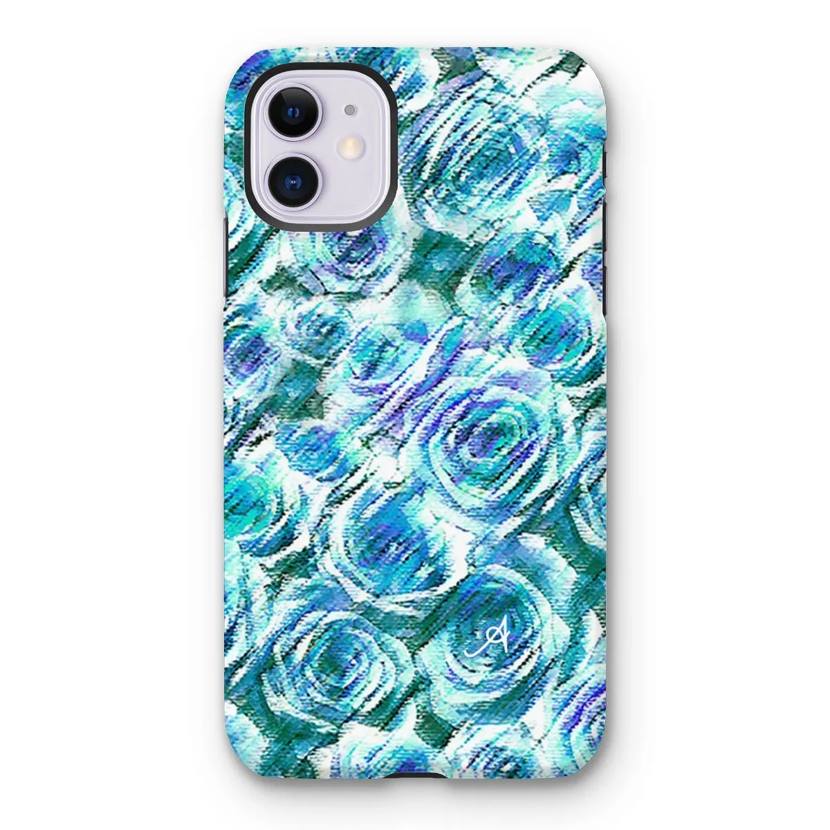 Textured Roses Blue Amanya Design Tough Phone Case