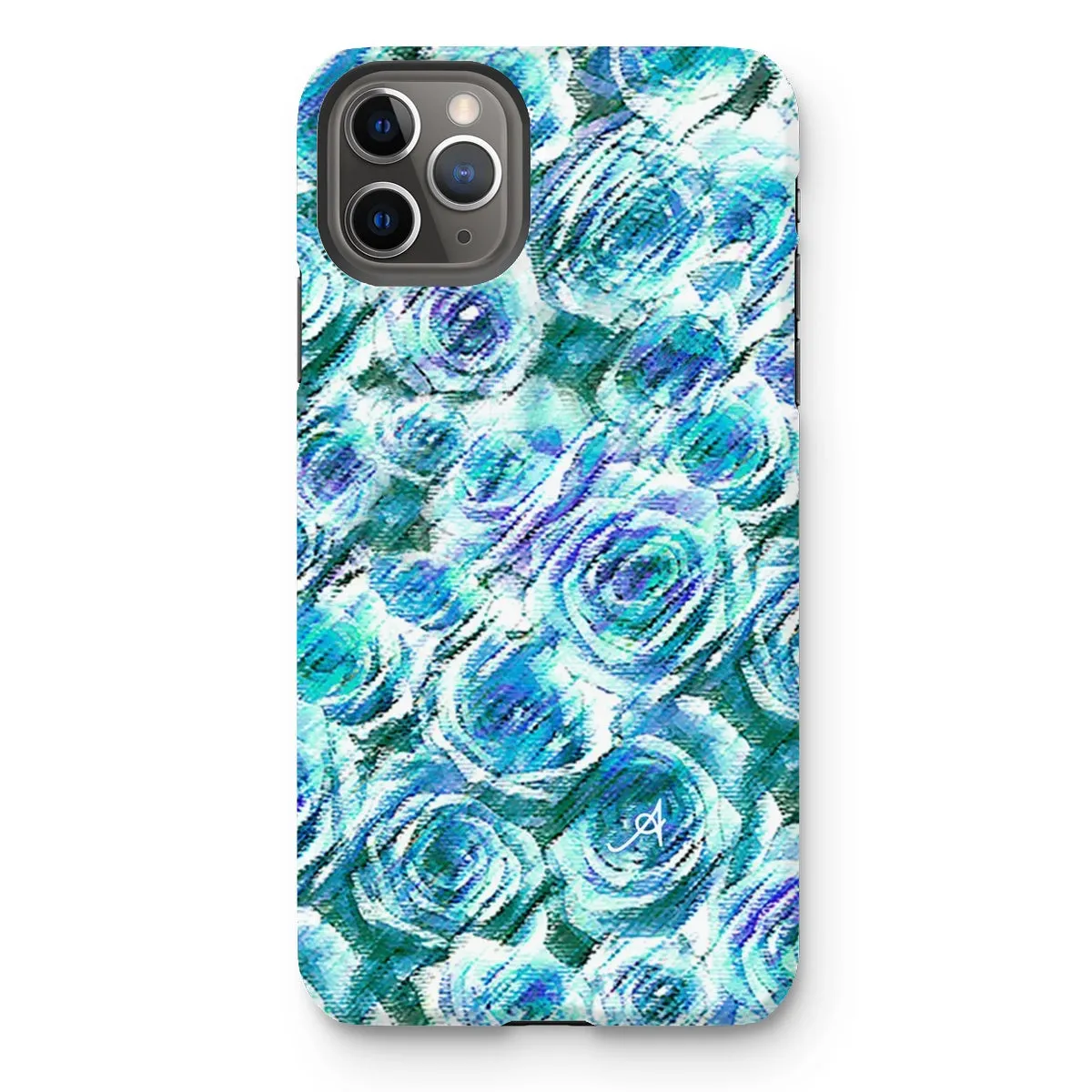 Textured Roses Blue Amanya Design Tough Phone Case