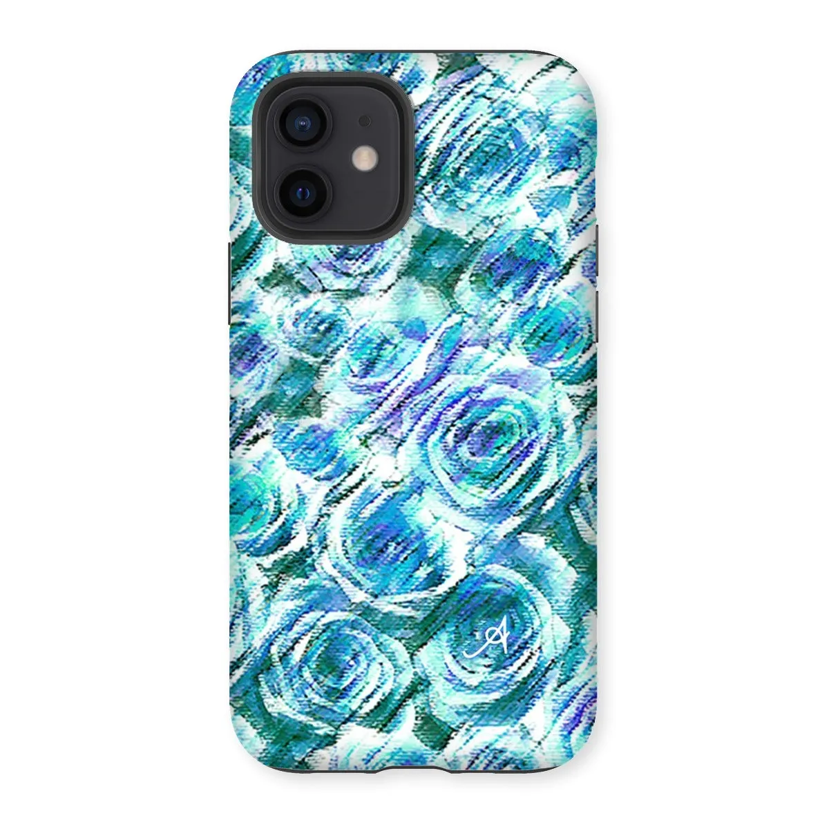 Textured Roses Blue Amanya Design Tough Phone Case