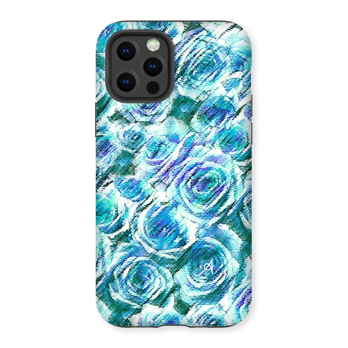 Textured Roses Blue Amanya Design Tough Phone Case