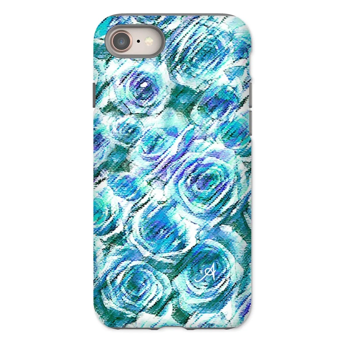 Textured Roses Blue Amanya Design Tough Phone Case