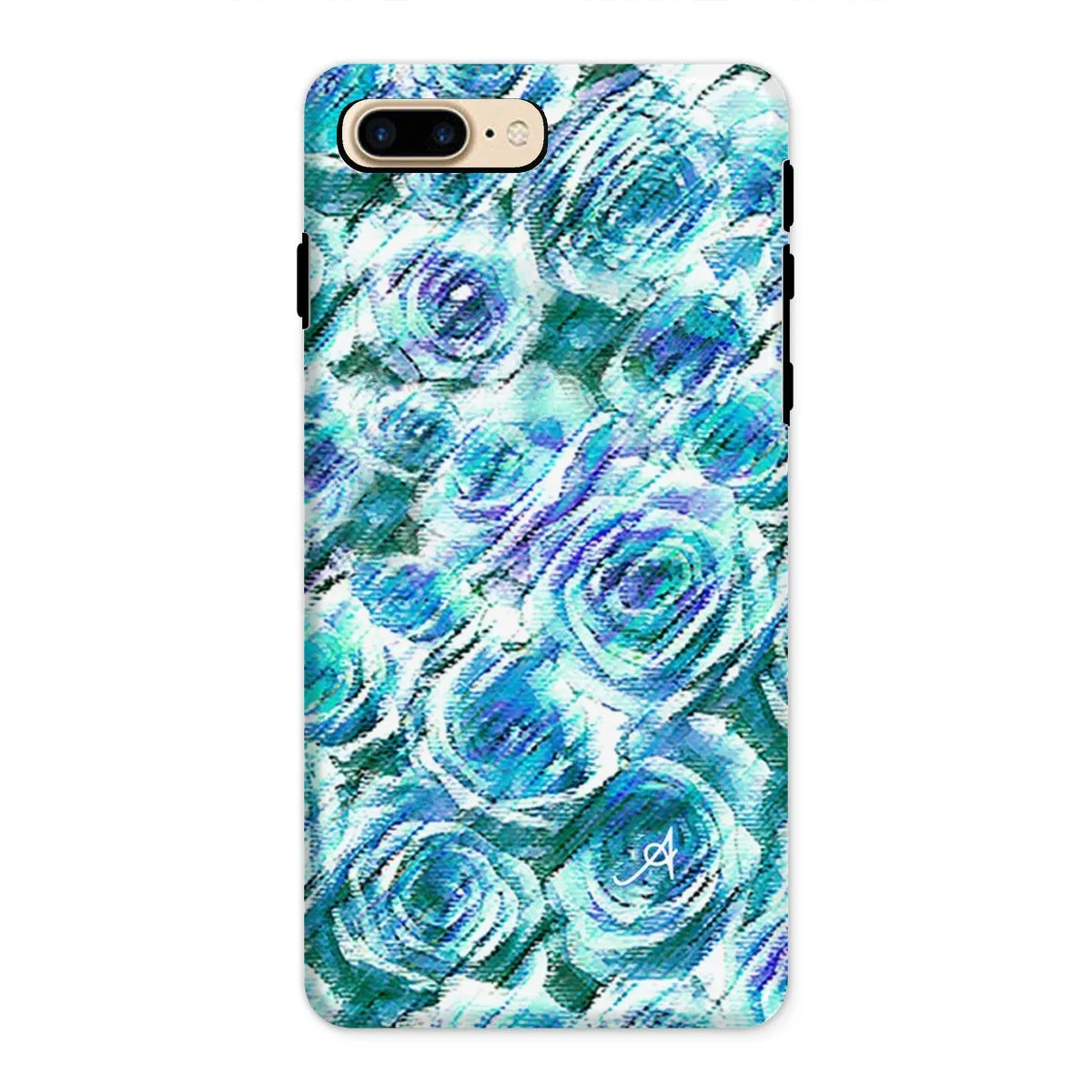 Textured Roses Blue Amanya Design Tough Phone Case