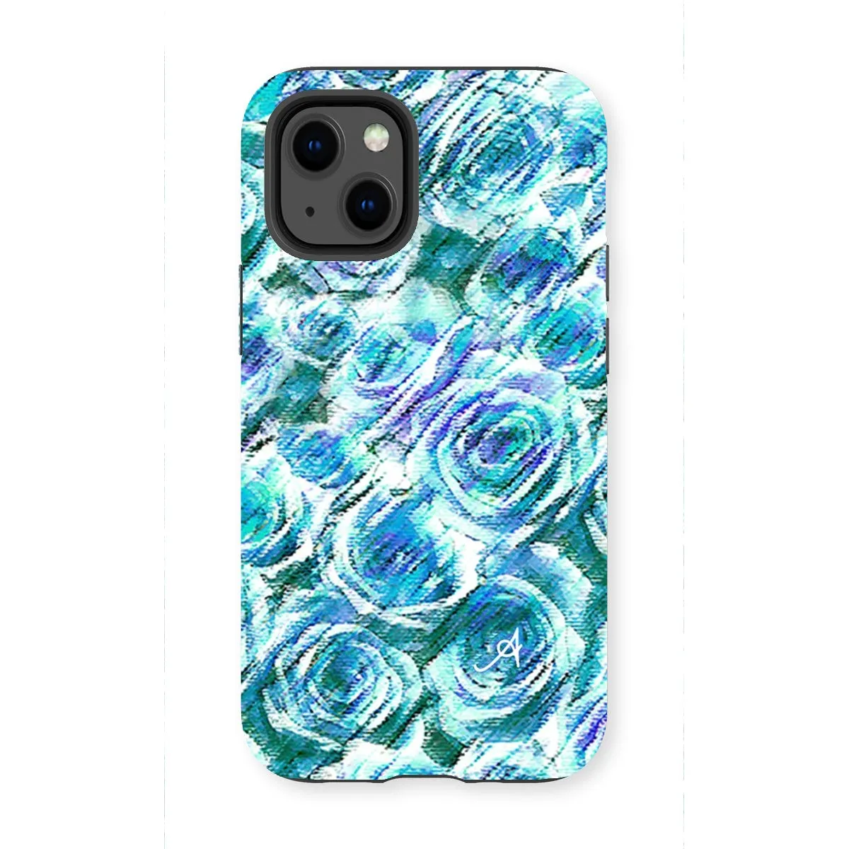 Textured Roses Blue Amanya Design Tough Phone Case