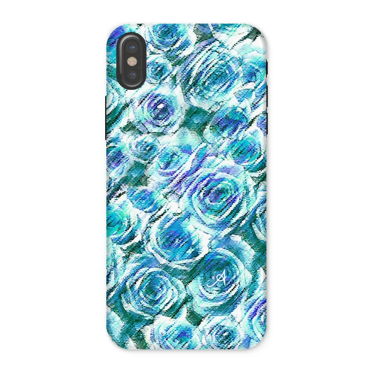 Textured Roses Blue Amanya Design Tough Phone Case