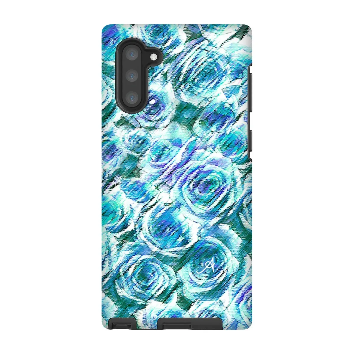 Textured Roses Blue Amanya Design Tough Phone Case