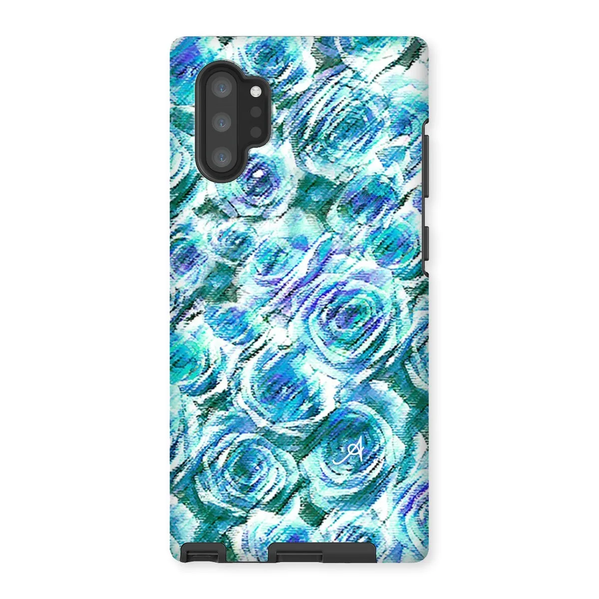 Textured Roses Blue Amanya Design Tough Phone Case