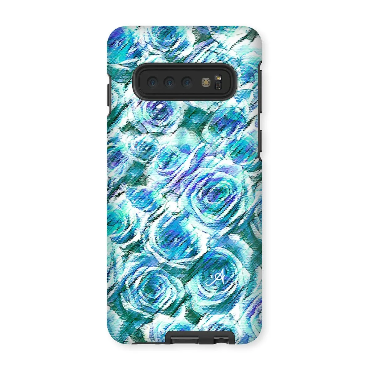 Textured Roses Blue Amanya Design Tough Phone Case