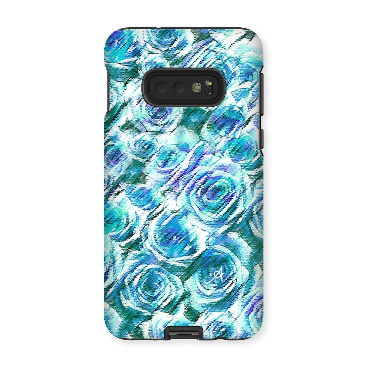 Textured Roses Blue Amanya Design Tough Phone Case