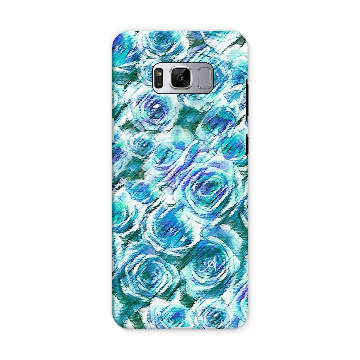 Textured Roses Blue Amanya Design Tough Phone Case