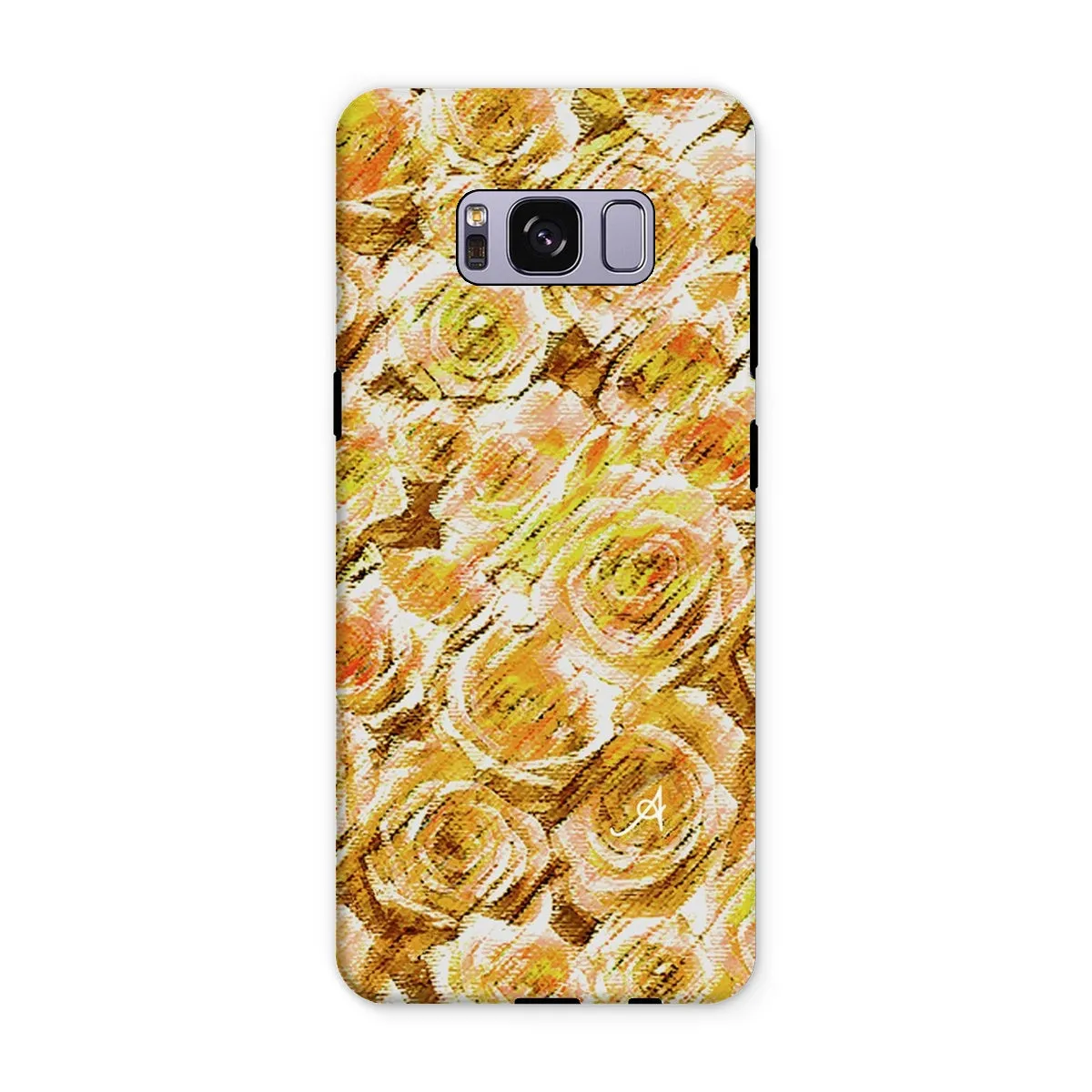 Textured Roses Mustard Amanya Design Tough Phone Case