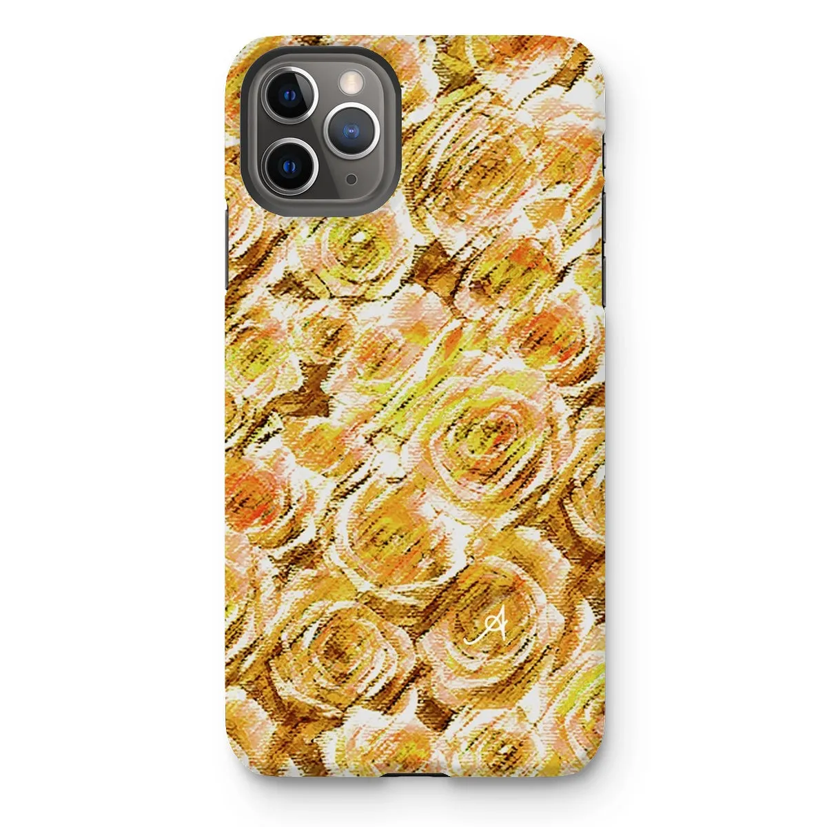 Textured Roses Mustard Amanya Design Tough Phone Case